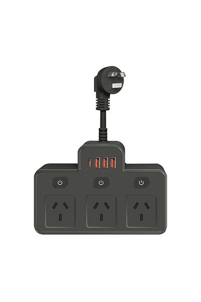 Choice Au Plug Black Australia Power Strip Au Multitap Wall Mounted Independent Switch Power Socket With Us