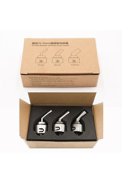 Choice 3-pcs Sugon 8650/ 8630/8610dx-pro Hot Air Soldering Station 45 Degree Curved Nozzle 5mm/8mm/10mm Ben