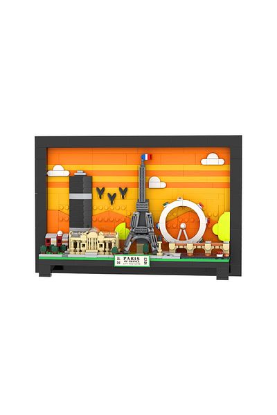 Choice No Box Wg4925 City Postcard Series Paris Wall Hanging Painting Building Blocks Small Particle Educat