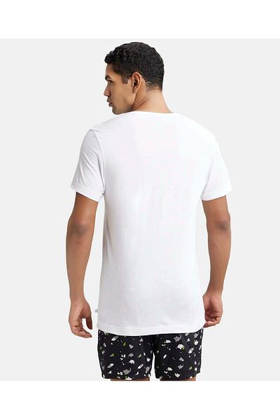 JOCKEY تي شيرت Elance بفتحة رقبة على شكل حرف V مقاس S/S 8824-01 أبيض