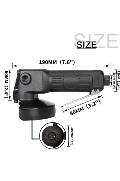 Choice set A High Speed ​​Air Grinder 4 Inch Pneumatic Angle Grinder for Metal Woodworking Cutting Polishi