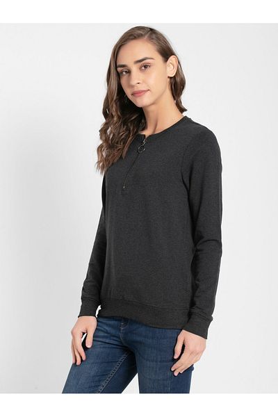 JOCKEY USA Original Womens Loung Wr Sweat Shirt UL11-01 Black
