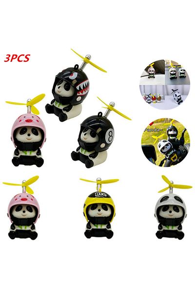 Choice Car Broken Wind Rubber little Panda With Helmet Moto Accessories Small Yellow Duck Car Styling Ac...