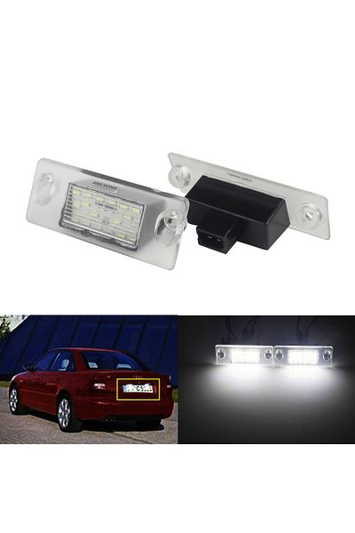 Choice 6000k أبيض Angrong 2 قطعة مصابيح LED بيضاء لرقم لوحة الترخيص لسيارة Audi A4 B5 1995-2001 خطأ F
