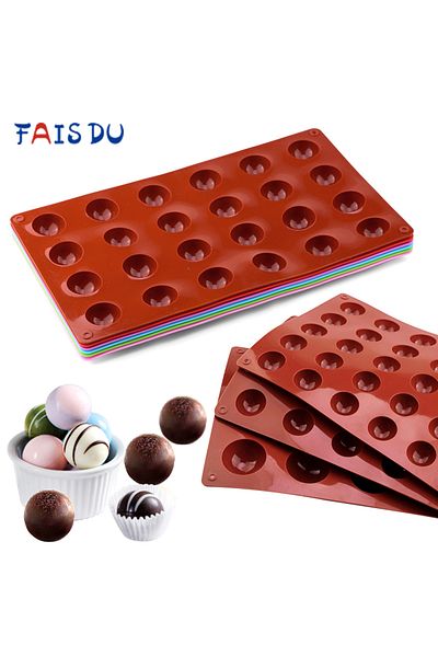 Choice 35 Holes Random Color 6 Colors 15/24/35 Holes Semicircle Pudding Mold Hemisphere Silicone Chocolate