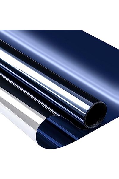 Choice 50x600cm Dark Blue Silver Dark Blue Silver One Way Window Film Daytime Privacy Static Cling Sun Bloc
