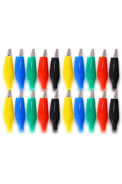 Choice 20pcs 5color G859 20pcs 28mm 5 Colors Small Test Clips Small Power Safety Iron Clips Instrument Tes