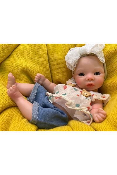 OtardDolls Open-3 8styles/28cm Open And Close Eyes Cute Soft Full Body Solid Silicone Girl 3d Painted Skin Life