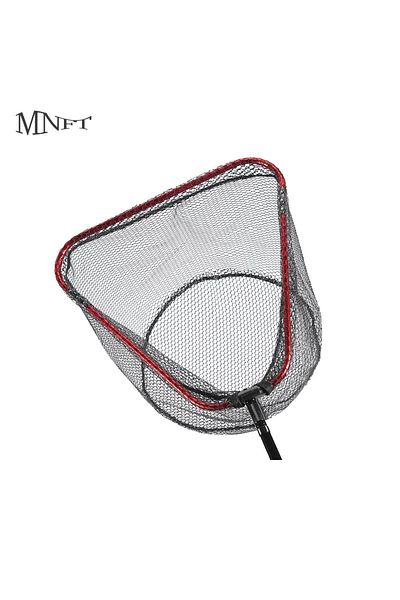 MNFT 50x65cm Aluminum Alloy Rubber Coated Fish Landing Net Foldable Telescopic Sea Fly Fishing Net Floati