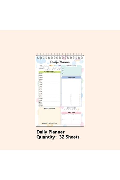 Choice Daily Planner 32sheets Cute Daily Planner Meal Planner Schedules Transparent Pvc Hardcover Top Prior