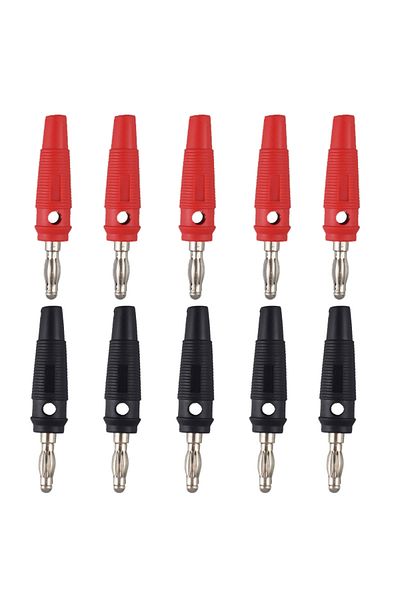 Choice 5 Black And 5 Red 10pcs 32a High Current Screw Type 4mm Banana Plugs Male Stackable Connector Speake