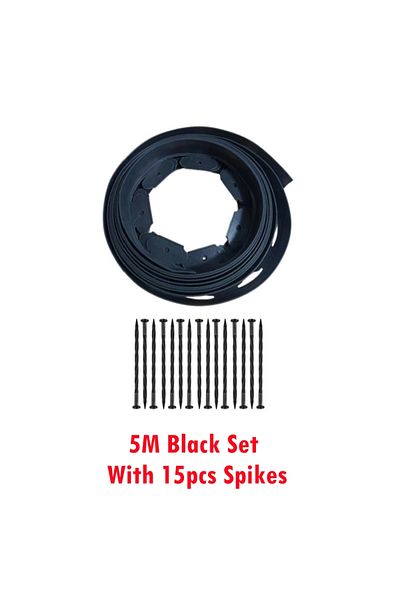 Choice 5m Black Set 5m Fixed Garden Barrier Lawn Grass Plastic Edging Border Landscape Edging Garden Edge K
