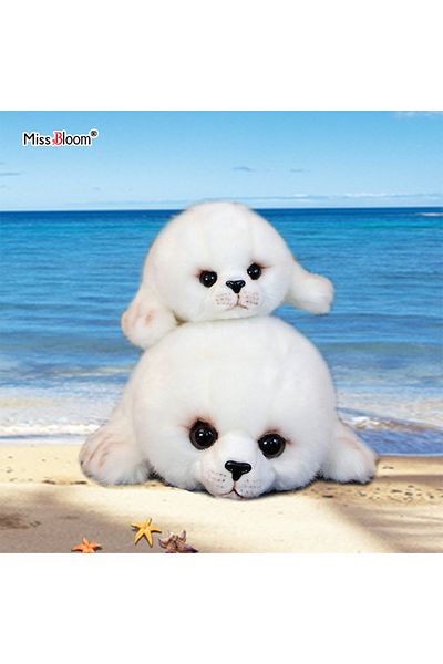 Choice M White Dropshipping Soft Cute Seals Plush Toy Sea World Animal Sea Lion Plush Stuffed Doll Big Eyes