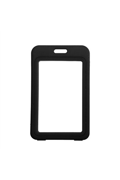 Choice حامل شارة بلاستيكية سوداء قطعة واحدة للموظف، حامل بطاقة شفاف مزدوج الج...