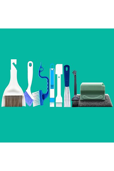 Choice 8 Pcs Household Clean Brushes Set Window Cleaning Tool For Slide Door Tile Lines Shutter Air Conditi