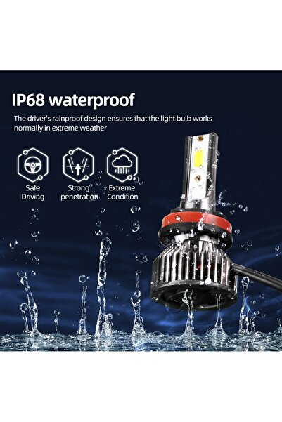Choice لمبة أمامية للسيارة H7 6000K أبيض بارد، حجم صغير، H4 H11 H7 LED، 12000 لومن، 6000 كلفن، H1 H13 9005 HB3 9006 HB
