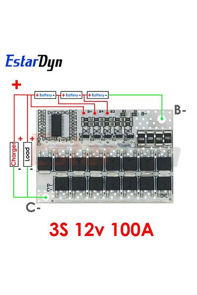 Estardyn 3s 12v 100a 3s/4s/5s Bms 12v 16.8v 21v 3.7v 100a Li-ion Lmo Ternary Lithium Battery Protection Circu
