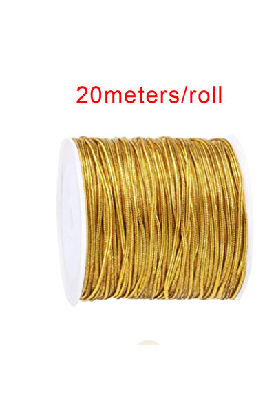 Choice 1.0 مم 20 متر ذهبي 20 متر 20 متر/لفة حبل مرن ذهبي فضي دائري عالي المرو...