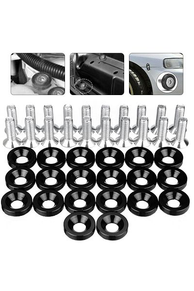 Choice Black 40pcs M6 Aluminum Car Modified Hex Fasteners Fender Washer Bolts Jdm Bumper Engine Concave Scr