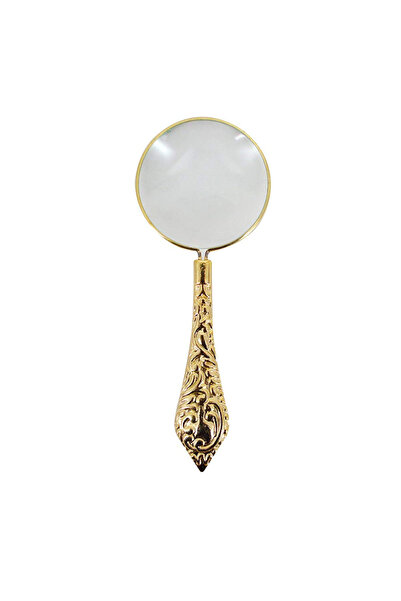 Choice عدسة مكبرة ذهبية منحوتة 5x مكبرة محمولة للقراءة عدسة مكبرة لفحص القراءة