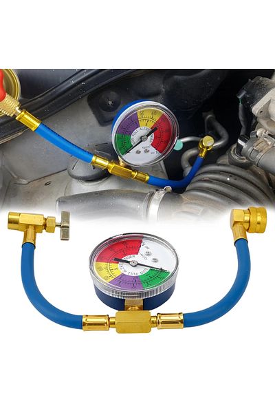 VODOOL Car 15.7" R134a A/c Refrigerant Gas Charging Hose With Pressure Gauges Car Air Conditioner Refrig...