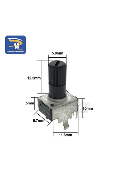 Choice 10k Ohm 10pcs Rv09 Vertical 12.5mm Shaft 1k 2k 5k 10k 20k 50k 100k 1m 0932 Adjustable Resistor 9 Typ