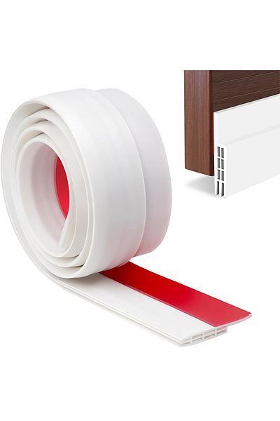 Choice 6-hole White Door Draft Stopper, Under Door Sweep For Exterior & Interior Doors, Weather Stripping D