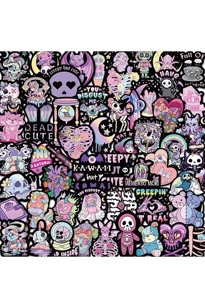 Choice 50pcs 50pcs Cartoon Gothic Evil Witch Ghost Stickers Style Stickers For Laptop Skateboard Computer G