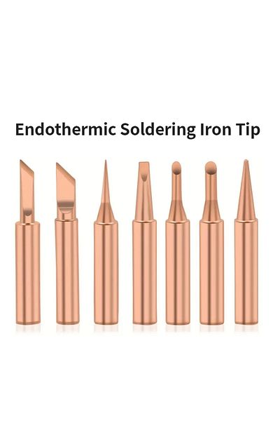 Choice 7pcs Set 7pcs Copper T Soldering Iron Tip Set Electric Soldering Iron Lead-free Welding Tips Head Bg