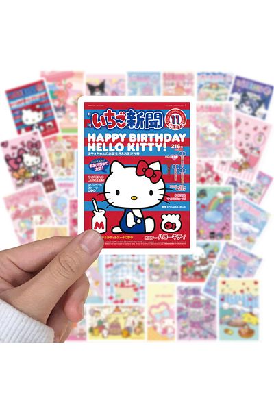 Choice 65pcs 65pcs Kawaii Mymelody Sanrio Labels Sealing Stickers Aesthetic Decorative Stationery Diary Wat