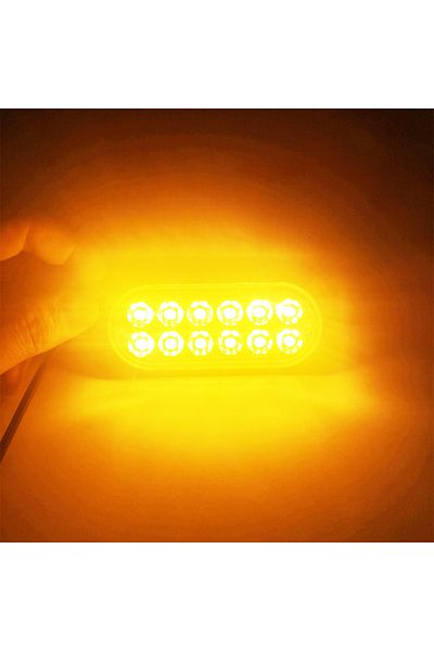 Choice مصباح تحذير مستمر LED لشاحنة 12 فولت 24 فولت 12SMD، شريط إضاءة شبكي، مصباح منارة سيارة كهرماني اللون
