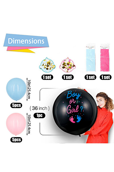Choice مجموعة أخرى للكشف عن جنس المولود، 15 بالونة عملاقة مقاس 36 بوصة، بالونات سوداء كبيرة، تحديد جنس المولود