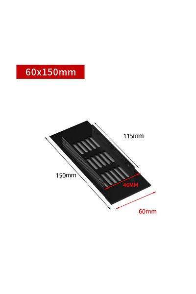 Choice 60 150mm 60mm Wide Vents Perforated Sheet Aluminum Alloy Air Vent Cabinet Wardrobe Ventilation Gri