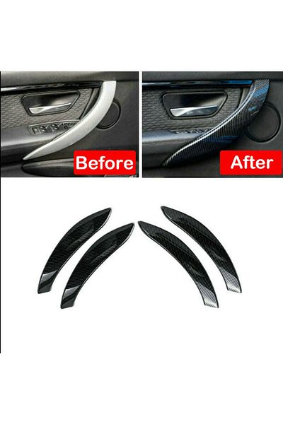 Choice 4pcs Carbon Fiber Style Interior Door Handle Cover Trim Fit For 2013-2018 BMW F30 320i 328i