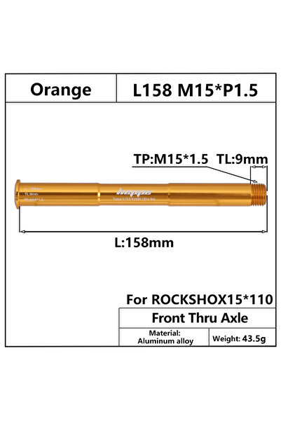 Choice شوكة أمامية للدراجة برتقالية اللون مقاس 15x110 من HEPPE، عمود برميل شو...