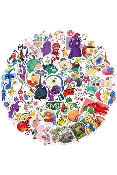 Choice 50pcs 50pcs Cute Cartoon Pikmin Game Stickers For Kids Toys Waterproof Graffiti Laptop Skateboard Ca