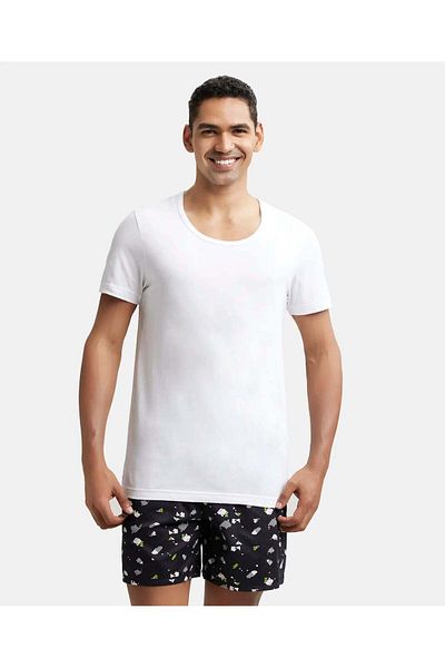 JOCKEY تي شيرت Elance ذو الرقبة المستديرة S/S 8826-01 أبيض