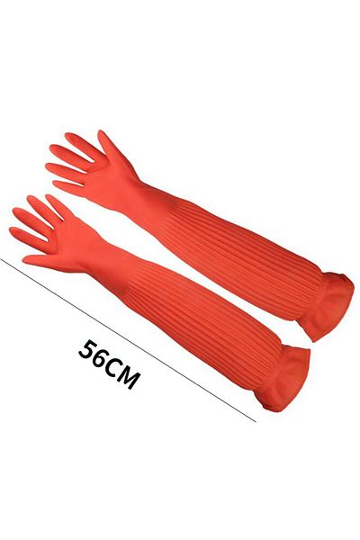 Choice 56cm 45/56cm Latex Long Gloves Aquarium Fish Tank Industrial Thick Protective Gauntlets Waterproof R