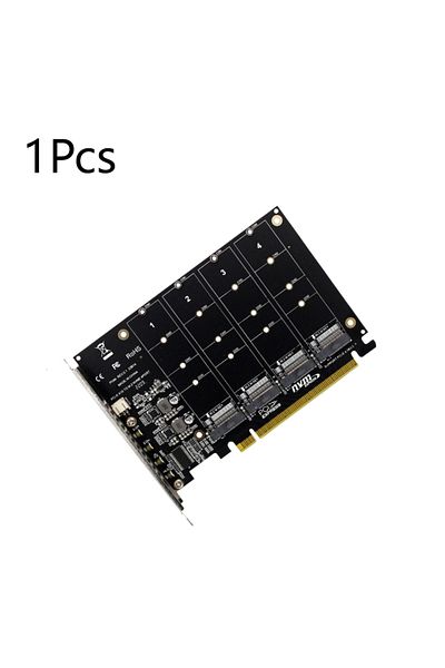 ALLOYSEED 1 قطعة 4 منافذ M.2 Nvme SSD إلى محول PCIe X16 بطاقة دعم 2230/2242/2260/2280 المضيف Contro