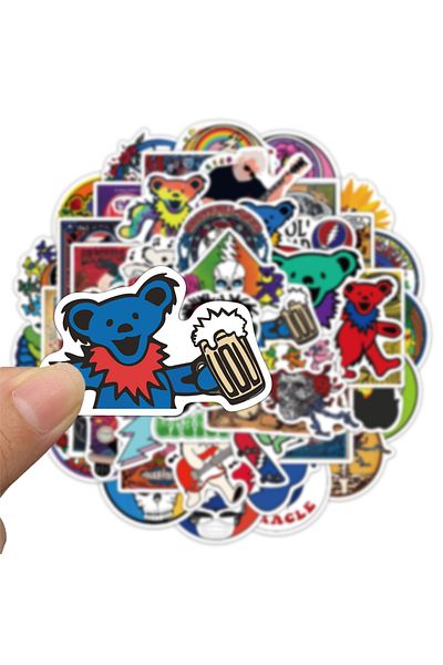 Choice 50pcs 50pcs Grateful Dead Stickers Exquisite Bear Account Materials Phone Cases Laptop Suitcases Wat