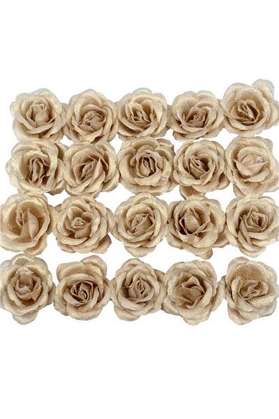 Choice Gold 10pcs 4cm Silk Gold Artificial Rose Flower Heads Decorative Flowers For Wedding Home Party Deco
