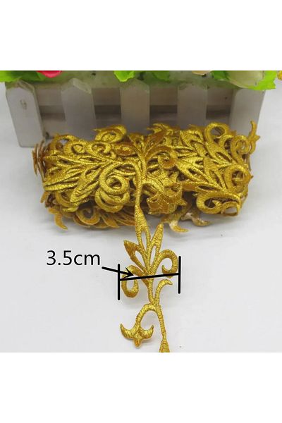 Choice 1906 Gold 1 Yard 1 Yard Gold Embroidered Lace For Cosplay Dress Appliques Iron On Europe Vintage Diy