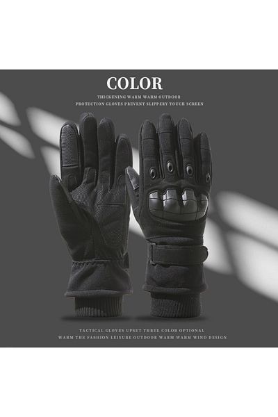Choice L black Tactical Gloves Full Finger Winter Warm Combat Touch Screen Thermal Gloves Outdoor Skiing Hu