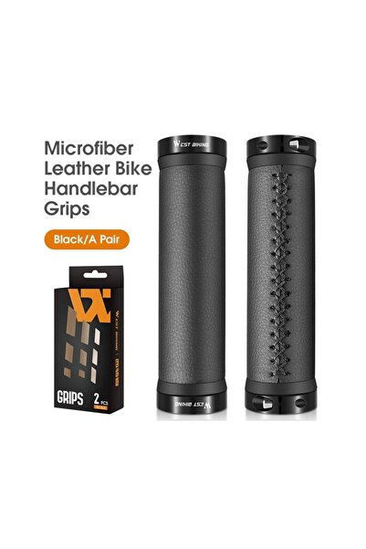 Choice مقابض دراجات ويست بايكينج الجلدية السوداء الممتصة للصدمات المصنوعة من ...
