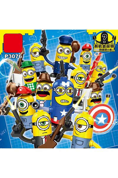 Choice P3076 Despicable Me Small Particle Doll Building Blocks Cartoon Minions Assembling Educational DI...