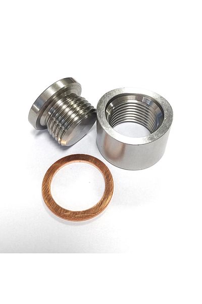 Choice O2 Sensor Bung Stainless Steel Oxygen Mounting Bungs and Plugs Adapter M18 x 1.5 Thread Notched S...