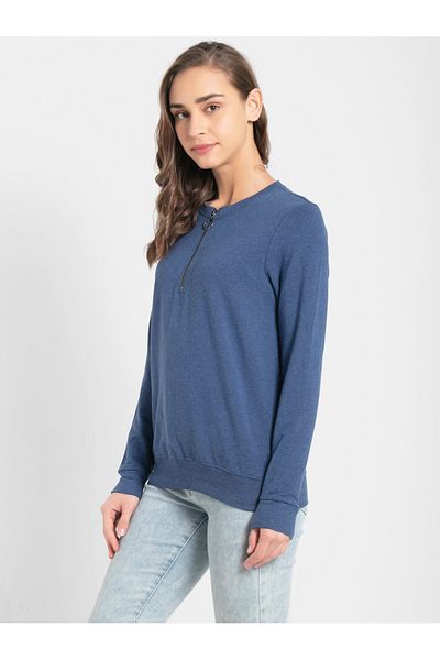 JOCKEY USA Original Womens Loung Wr Sweat Shirt UL11-01 Blue
