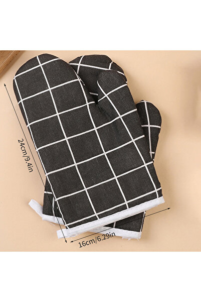 Choice شبكة سوداء 1 قطعة 1 قطعة قفازات خبز المطبخ قفازات فرن الميكروويف مقاومة للحرارة العالية والحماية