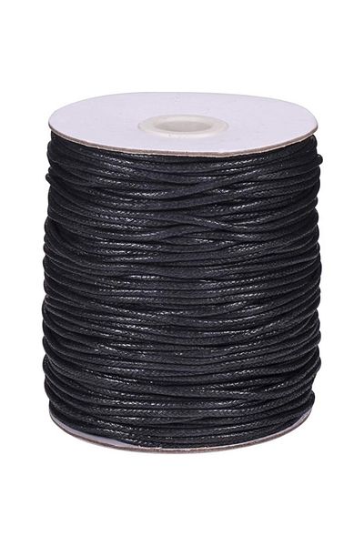 Choice 2mm Black Waxed Cord for Jewelry Making, 100 Yards Waxed Cotton Cord Thread Beading Cord String f...