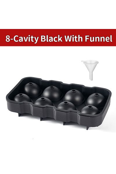 PGY 8-cavity Gray Large Sphere Ice Cube Molds 4/8 Grid Whiskey Ice Mold Leak-free Round Ice Cube Mold Ea